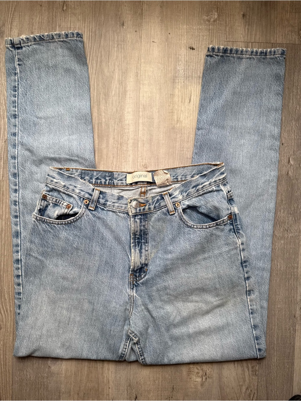 Vintage GAP Blue Jeans Original Fit 10 Long 100% Cotton Made USA Light Wash
